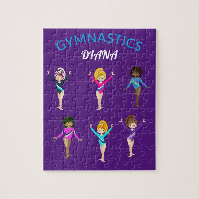 Gymnastikflickor personlig gymnast puzzle. pussel (Vertikal)