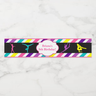 GymnastikFödelsedagsfest Vattenflaska Etikett