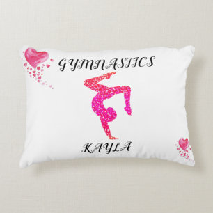 Gymnastikgymnast och personlig av hjärta prydnadskudde