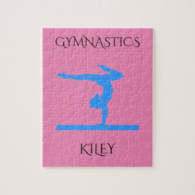 Gymnastikgymnastikmunstycket. Personlig namn. Pussel (Vertikal)