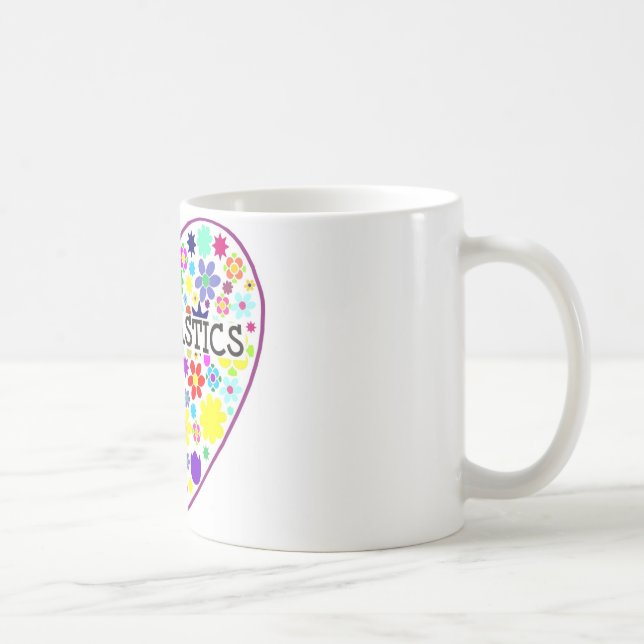 Gymnastikhjärta med blommor kaffemugg (Höger)