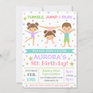 Gymnastikinbjudan | Gymnastics Birthday Inbjudan