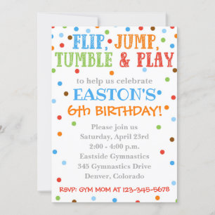 Gymnastikinbjudan   Gymnastics Birthday Inbjudan
