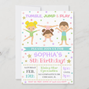 Gymnastikinbjudan   Gymnastics Birthday Inbjudan