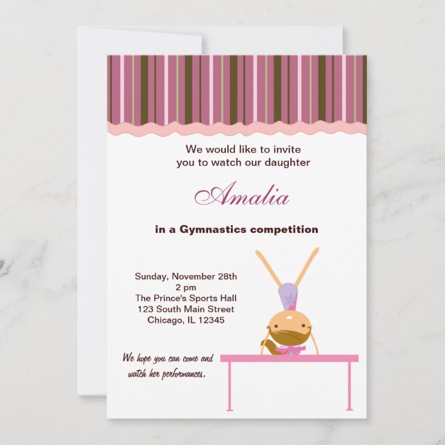 Gymnastikkonkurrens Inbjudningar (Framsida)