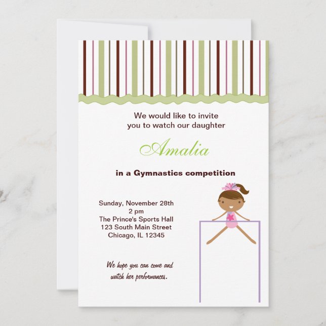 Gymnastikkonkurrens Inbjudningar (Framsida)