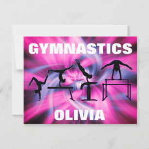 Gymnastikkort för Rosa och Lila Kort