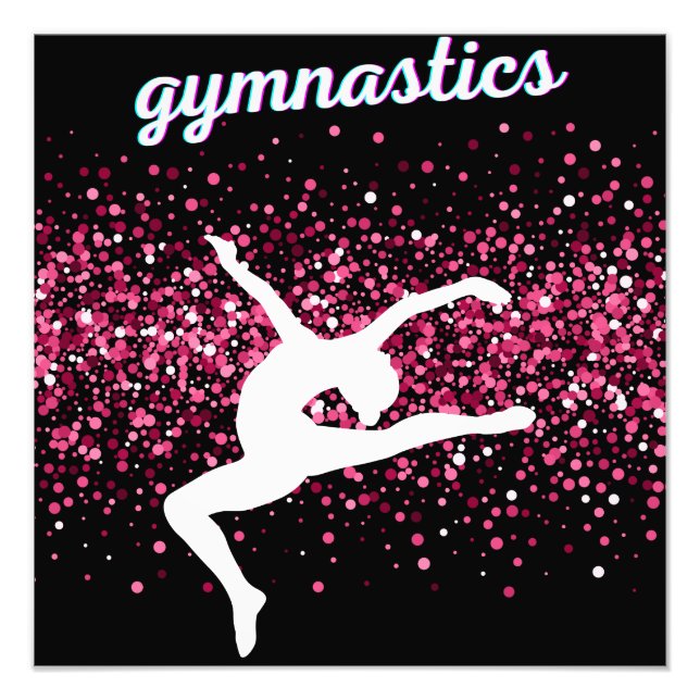Gymnastikläder Rosa Glitter Fototryck (Framsidan)