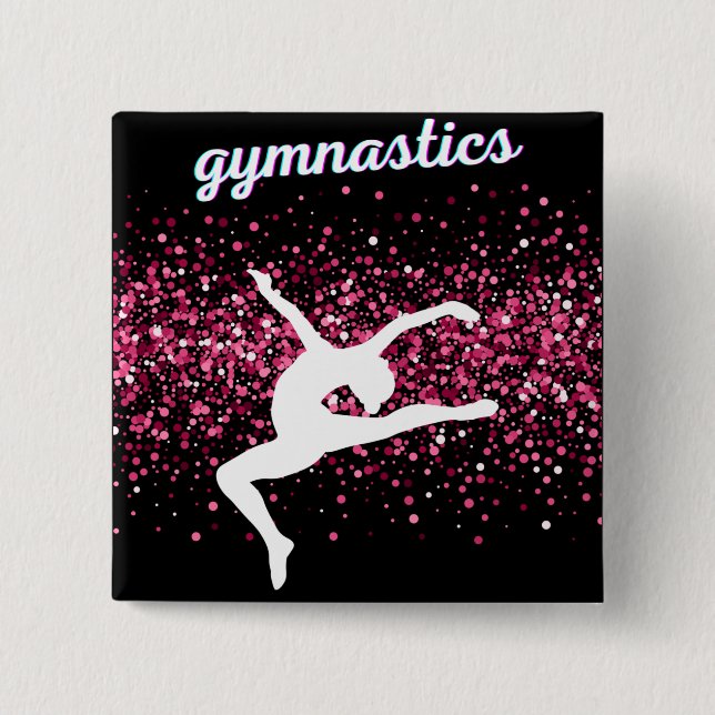 Gymnastikläder Rosa Glitter Knapp (Framsida)