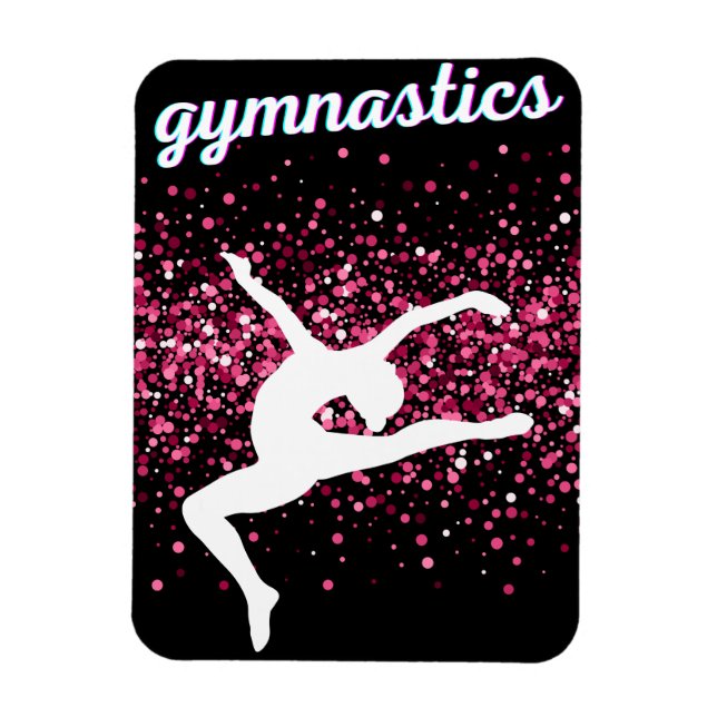 Gymnastikläder Rosa Glitter Magnet (Vertikal)