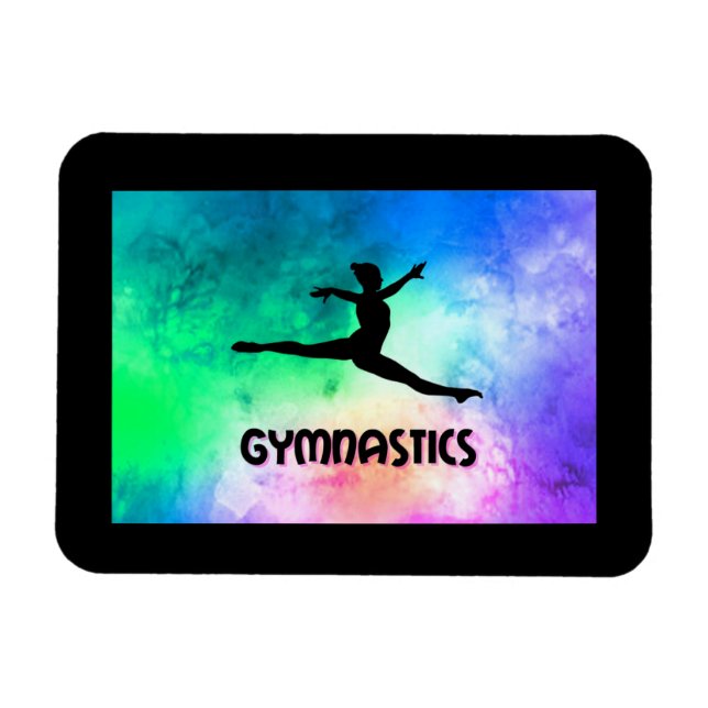 Gymnastikomkopplare, vattenfärg i läder magnet (Horisontell)