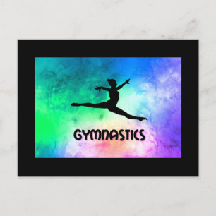 Gymnastikomkopplare, vattenfärg i läder vykort