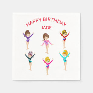 Gymnastikpersonlig BIRTHDAY Pappersservett