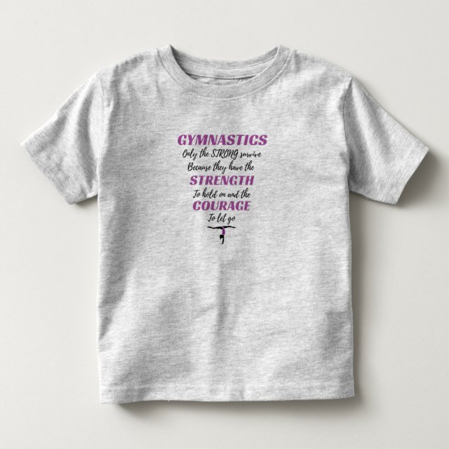 Gymnastikpresent De starka överlever Gymnastikpres T Shirt (Framsida)