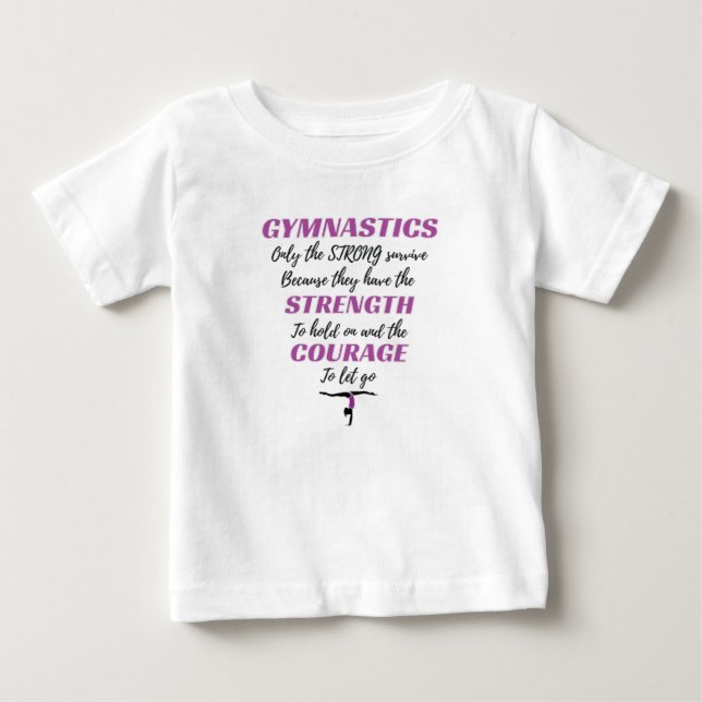 Gymnastikpresent De starka överlever Gymnastpresen T Shirt (Framsida)