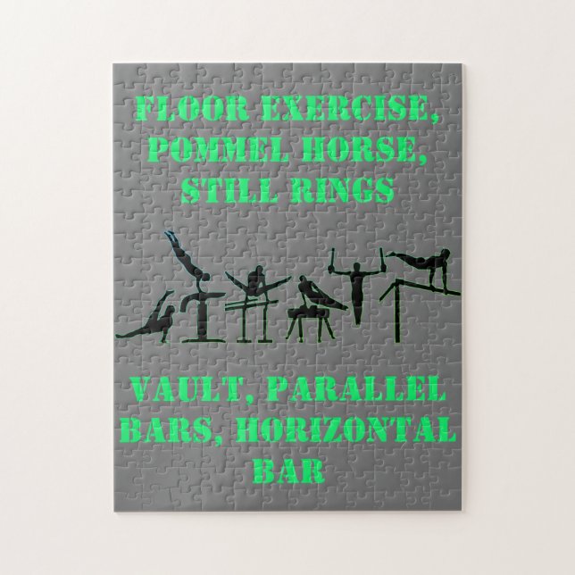 Gymnastikpussel för boys i Grått / Grönt Pussel (Vertikal)