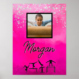 GymnastikRosa, Silver, Glitter Anpassningsbar Phot Poster