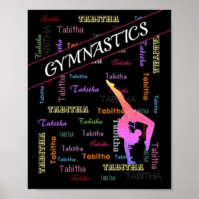 Gymnastiksäck med Personlig Namn över Poster (Framsidan)