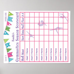 Gymnastiksäsong Möte styrkort Poster 9 AA