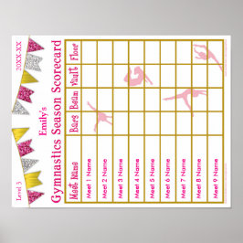 Gymnastiksäsong Möte styrkort Poster 9 Glitter