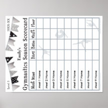 Gymnastiksäsongsstyrkort Poster 9 SilverGlitter