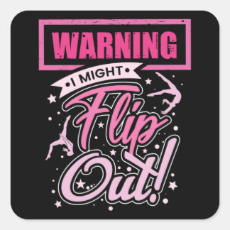 Gymnastikshirt för flickor Gymnast Gift Fyrkantigt Klistermärke