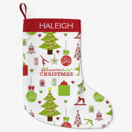 Gymnastiksort av jul med monogramen liten julstrumpa