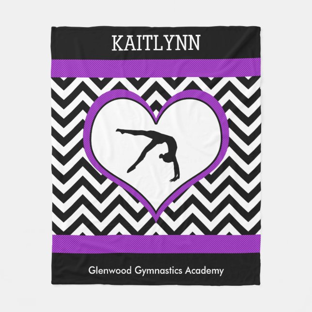 Gymnastiksparrehjärta med monogramen med lilor fleecefilt (Framsidan)