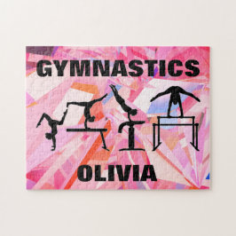 Gymnastikspröd Abstrakt Puzzle w/ Namn Pussel