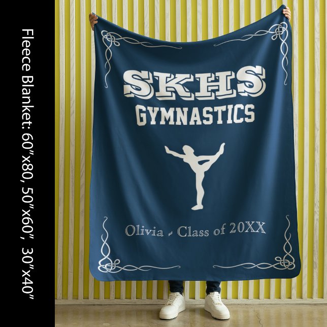 Gymnastikteamet Ull Med White Text Blanket Fleecefilt (Gymnastics Team Fleece Med White Text Blanket)
