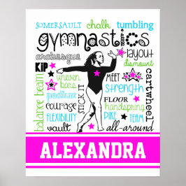 Gymnastiktypografi med Monogram Poster