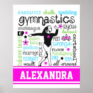 Gymnastiktypografi med Monogram Poster
