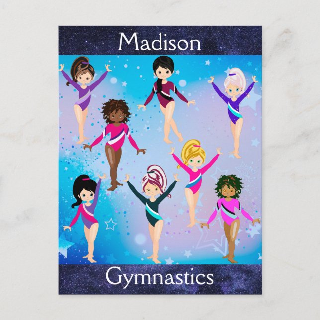 Gymnastikvänner: Dessa gymnaster ser ut som oss Helg Vykort (Framsida)