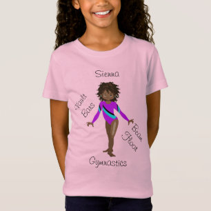 Gymnastisk afroamerikan, bruna ögon, lila Lejon T Shirt