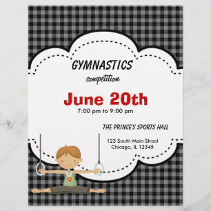 Gymnastisk konkurrens (svart) reklamblad