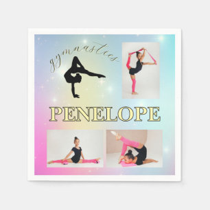 Gymnastisk pastel Rainbow Gradient 3 Photo Anpassn Pappersservett