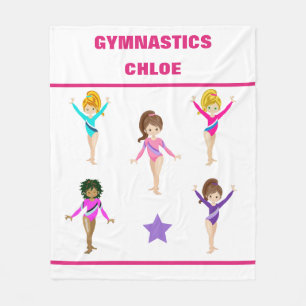 GYMNASTISKA BLANKET MED 5 GYMNASTS PERSONLIG FLEECEFILT