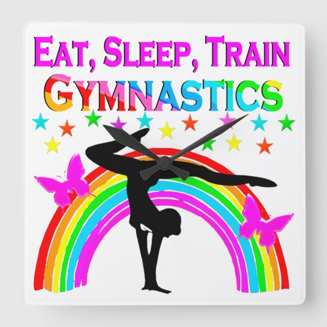 GYMNASTISKA MÅL OCH DREAMS FYRKANTIG KLOCKA (Framsida)