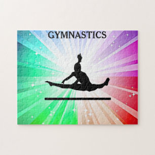 Gymnastiskt ljus pussel med gymnast.