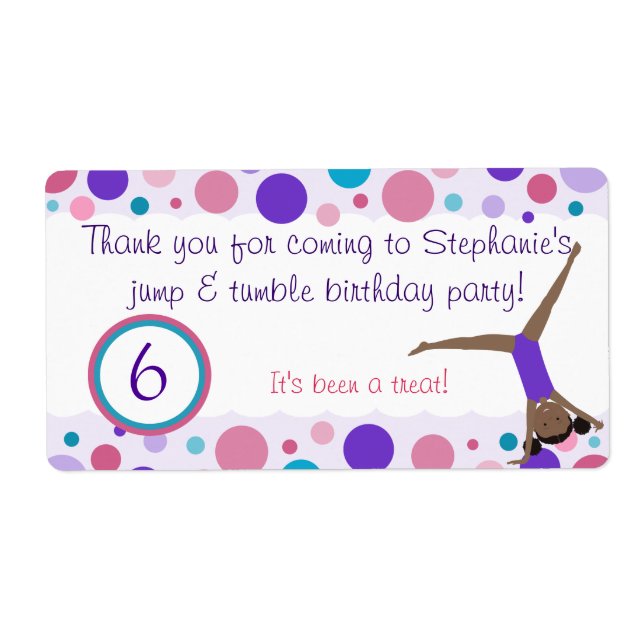 Gymnastiskt partis favoritetiketter Lila och Rosa Fraktsedel (Framsidan)