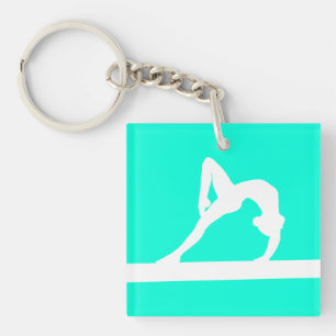 GymnastKeychain w/Name turkos