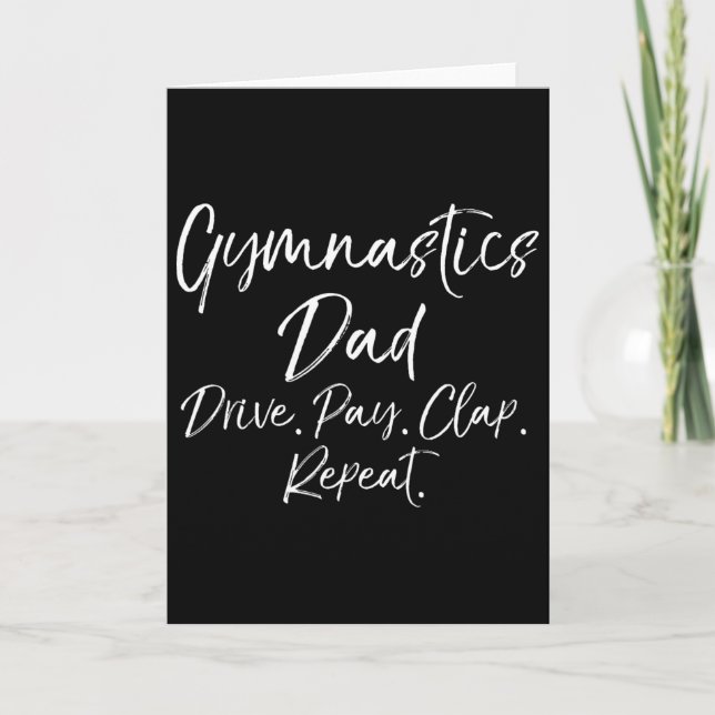 Gymnastpappa present Gymnastik Pappa Kör. Betala.  Kort (Framsida)