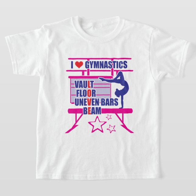 Gymnast's - I Kärlek Gymnastics Tee Shirt (Laydown)