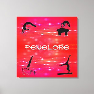 Gymnäthändelser Stretched Kanvastryck w/ Namn