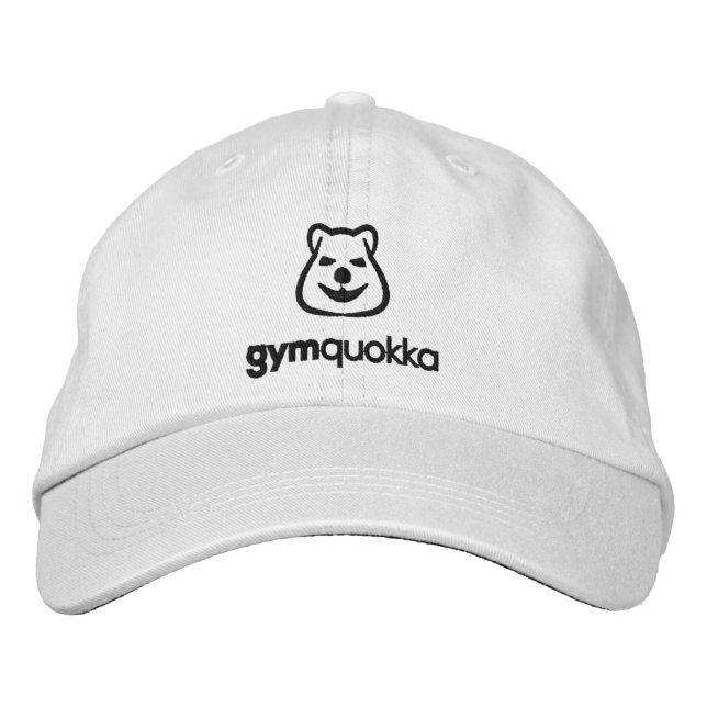 Gymquokka Namnteckning svart Logotyp Broiderat Cap Broderad Keps (Framsida)