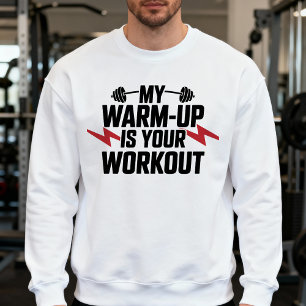 Gymträning med tyngdlyftning Sarcasticstiskt Motiv Lång Ärmad Tröja