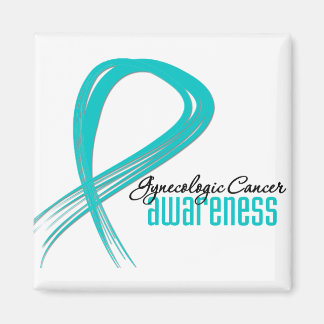 Gynecologic Cancer Awareness Grunge Ribbon Magnet