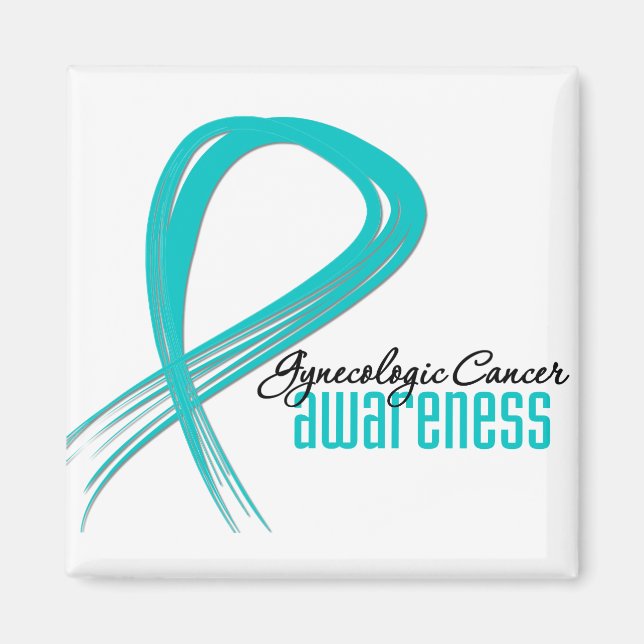 Gynecologic Cancer Awareness Grunge Ribbon Magnet (Framsidan)