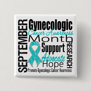 Gynecologic TRIBUTE för cancermedvetenhetmånad Knapp