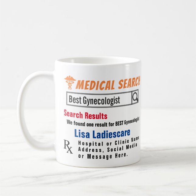 Gynekolog Funny Search Gift Mugg (Vänster)